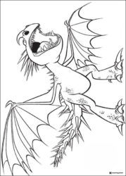 How to Train Your Dragon coloring page of a screaming dragon