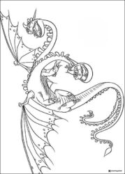 How to Train Your Dragon coloring page of a two headed dragon