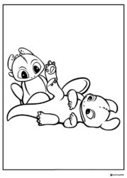 How to Train Your Dragon coloring page of two baby dragons