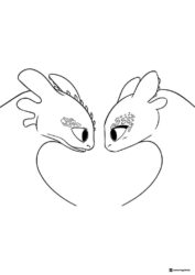 How to Train Your Dragon coloring page of two dragons