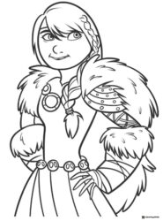 How to Train Your Dragon coloring sheet of Astrid