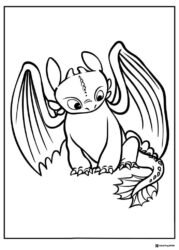 How to Train Your Dragon coloring sheet of a sitting dragon