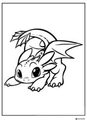 How to Train Your Dragon coloring sheet of a small dragon