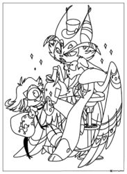 Husker and Niffty Coloring Page with Bottle