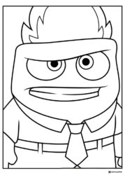 Inside Out 2 Anger close up coloring sheet