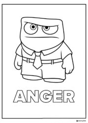Inside Out 2 Anger with name coloring sheet
