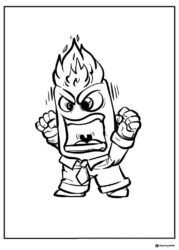 Inside Out 2 Anger yelling coloring page