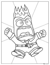 Inside Out 2 Anger yelling coloring sheet