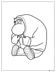 Inside Out 2 Anxiety sitting coloring page
