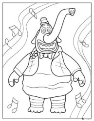 Inside Out 2 Bing Bong with music notes coloring