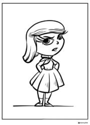 Inside Out 2 Disgust annoyed coloring sheet
