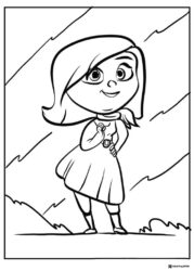 Inside Out 2 Disgust posing coloring sheet