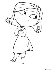 Inside Out 2 Disgust with crossed arms coloring