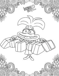 Inside Out 2 Embarrassment with bags coloring page