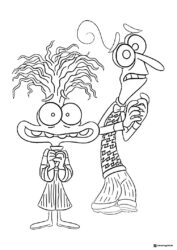 Inside Out 2 Ennui and Fear coloring sheet