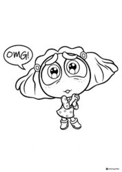 Inside Out 2 Ennui saying OMG coloring