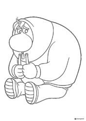 Inside Out 2 Ennui sitting coloring page
