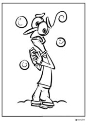 Inside Out 2 Fear juggling bubbles coloring page