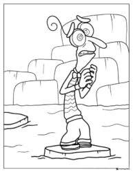 Inside Out 2 Fear on icy ledge coloring page
