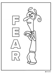 Inside Out 2 Fear with name coloring page