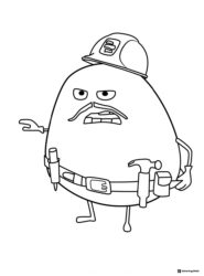 Inside Out 2 Foreman with tool belt coloring page