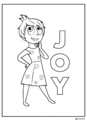 Inside Out 2 Joy with name coloring page