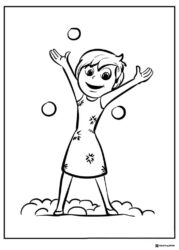 Inside Out 2 Joy with orbs coloring page