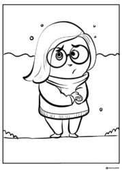 Inside Out 2 Sadness shivering coloring page