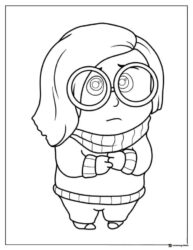 Inside Out 2 Sadness standing coloring page