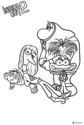Inside Out 2 characters relaxing coloring page