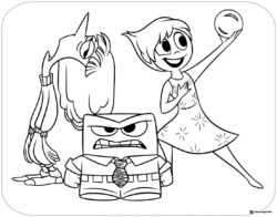 Inside Out 2 characters together coloring page