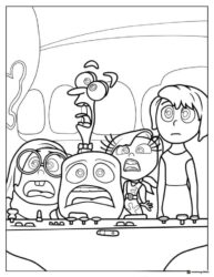 Inside Out 2 emotions at console coloring page