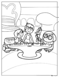Inside Out 2 emotions at control panel coloring