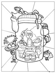 Inside Out 2 emotions in a jar coloring page