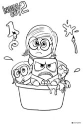 Inside Out 2 emotions in bucket coloring sheet