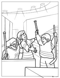 Inside Out 2 girls playing hockey coloring