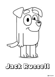 Jack Russell Coloring Page with Simple Standing Pose