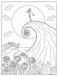 Jack Skellington Hill Coloring Page