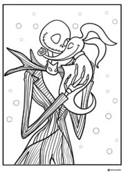 Jack Skellington and Zero Coloring Page