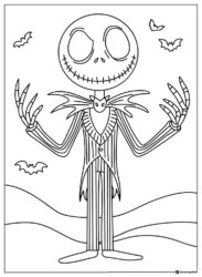 Jack Skellington standing with open arms Coloring