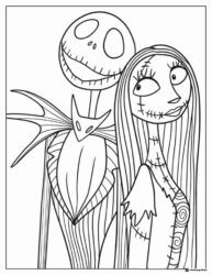 Jack and Sally Nightmare Before Christmas Coloring