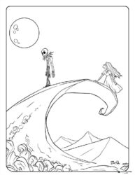 Jack and Sally on Spiral Hill under the moon