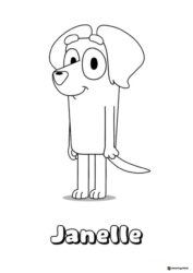 Janelle Coloring Sheet of Calm Dog with Long Ears