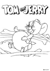 Jerry as a baby with a diaper coloring page