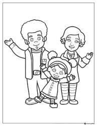 Jodi Platypus with her family coloring page