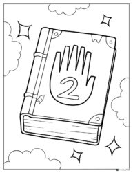 Journal 2 Coloring Page with Stars and Clouds