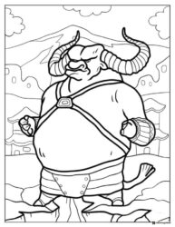 Kais minotaur Kung Fu Panda Coloring Page
