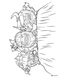 Kakamora Stacked Warriors Coloring Page with Weapons