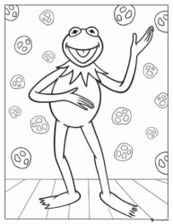 Kermit the Frog posing coloring page