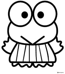 Keroppi Coloring Page Front View